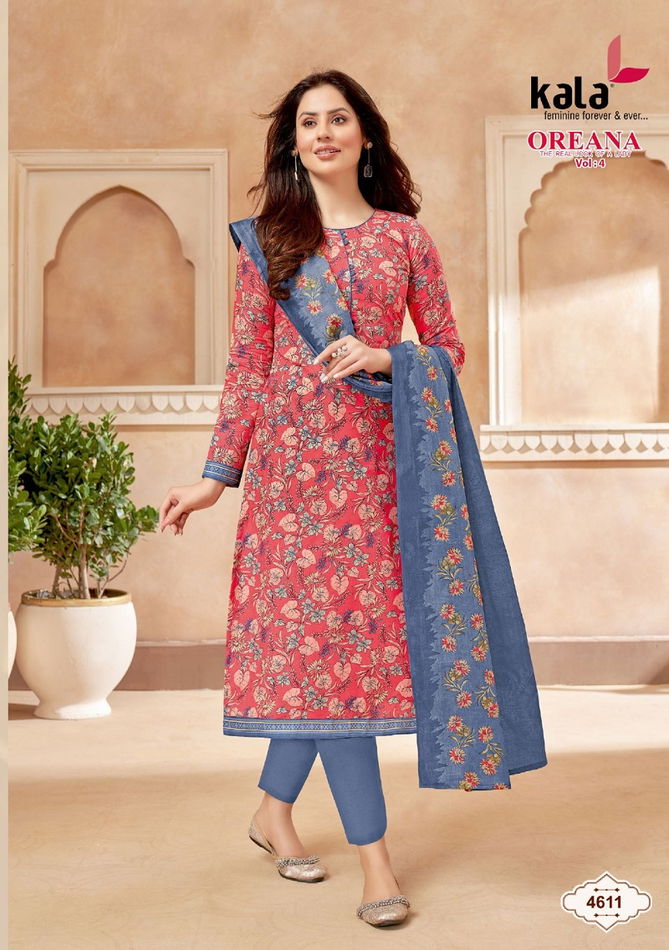 Kala Oreana 4 Cotton Printed Readymade Suits
